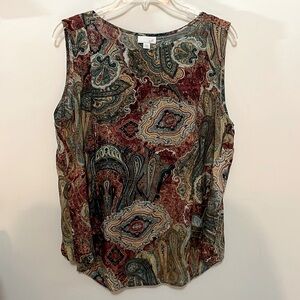 J.Jill Sleeveless Blouse Size 1X
